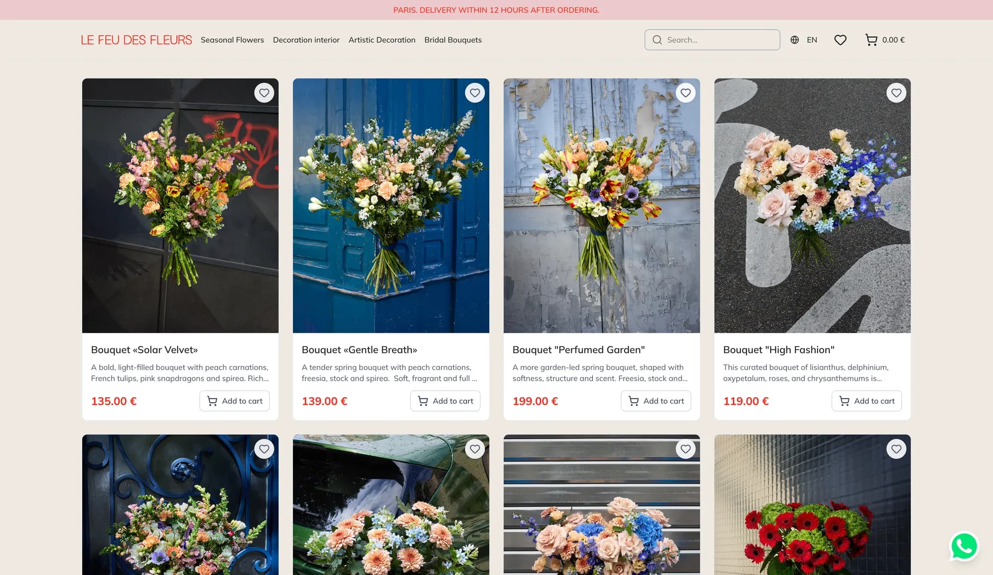 Le Feu des Fleurs Shop — E-Commerce Platform for Flower Delivery