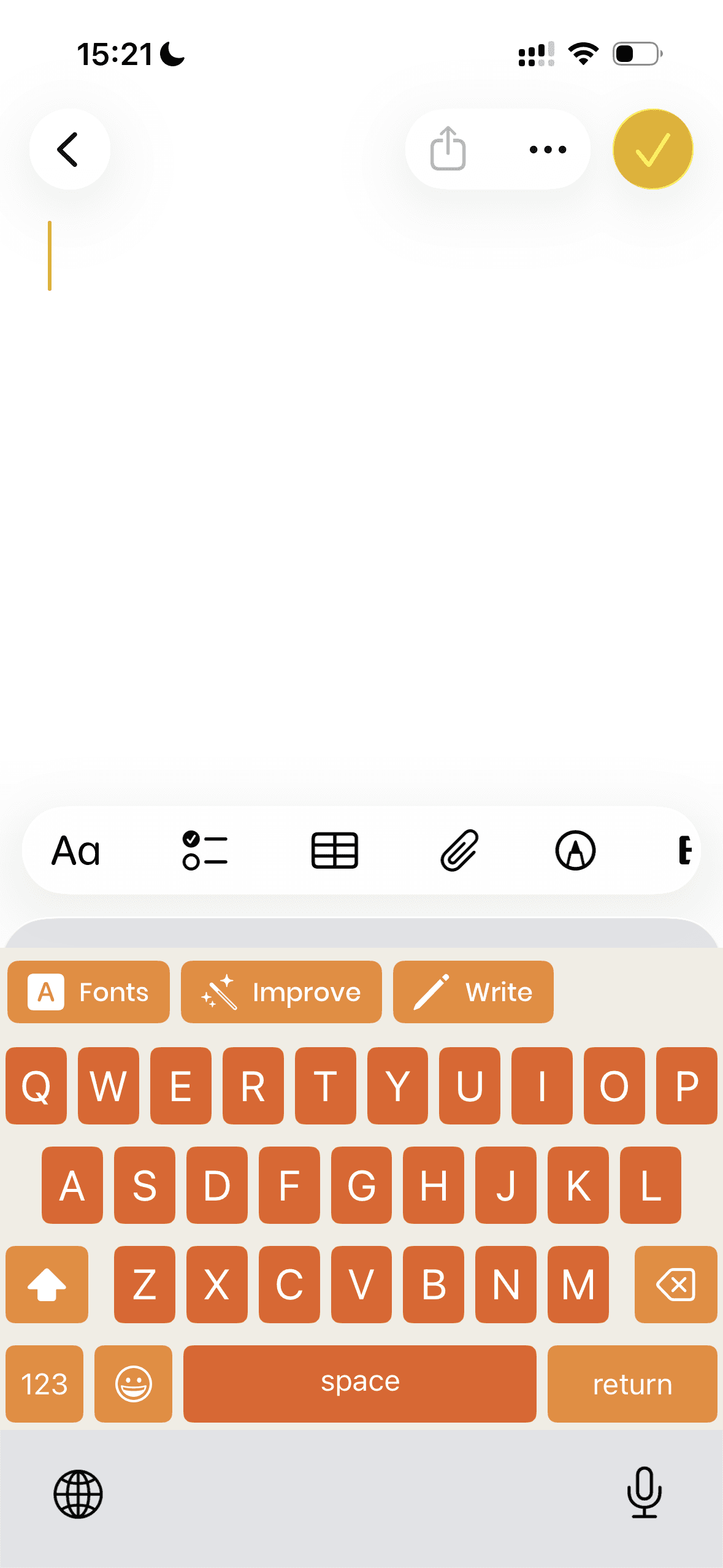 Кастомная оранжевая тема с тулбаром AI-функций