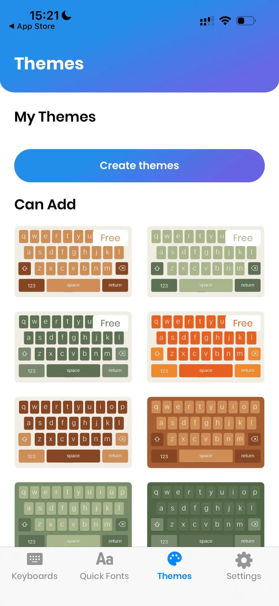 Keyboard themes gallery